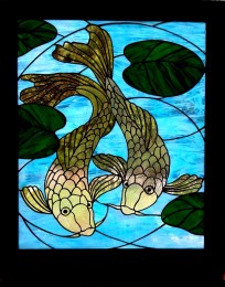 Stained Glass Two Koi