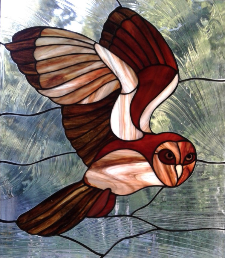 Stained Glass Barn Owl