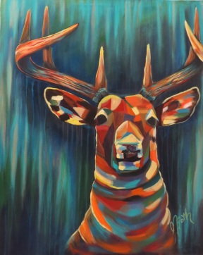 Melody Roth - Geo Buck 24" x 30" Acrylic $500